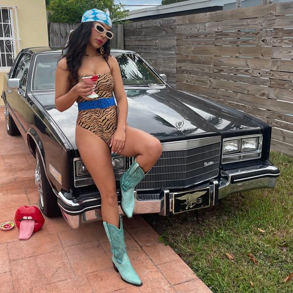 VIX paula hermanny suri tiger print swimsuit animal print bathing suit size m - Picture 4 of 16